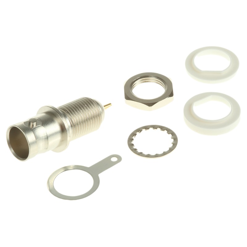 1 pcs - Telegartner, jack Panel Mount BNC Connector, 75Ω, Solder Termination, Straight Body