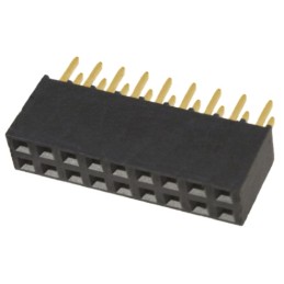 1 pcs - Samtec SSQ Series Straight Through Hole Mount PCB Socket, 18-Contact, 2-Row, 2.54mm Pitch, Solder Termination