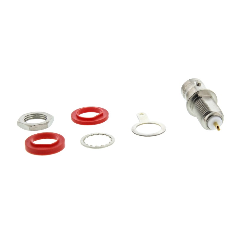 1 pcs - Telegartner, jack Panel Mount BNC Connector, 75Ω, Solder Termination, Straight Body