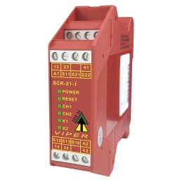 1 pcs - IDEM Single-Channel Emergency Stop Safety Relay, 24V ac/dc, 3 Safety Contacts