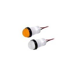 1 pcs : PML50SYFVW - LED Panel Mount Indicators 970mcd Semi Dome Yellow Flex Wire
