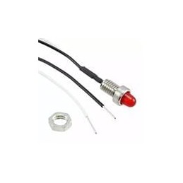 1 pcs : 6039-004-304R-A - LED Panel Mount Indicators PMI RND .193' LED 2.0V Wire Deep Red