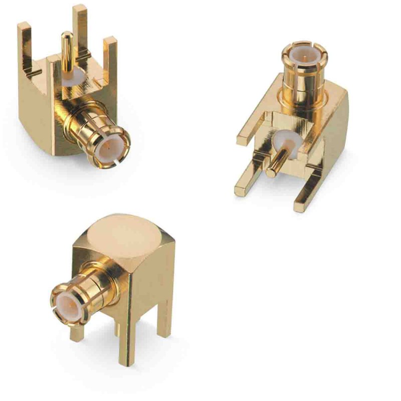 1 pcs - Wurth Elektronik WR-MCX Series, Plug Through Hole MCX Connector, 50Ω, Solder Termination, Right Angle Body