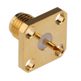 1 pcs - RS PRO, jack Flange Mount SMA Connector, 50Ω, Solder Termination, Straight Body