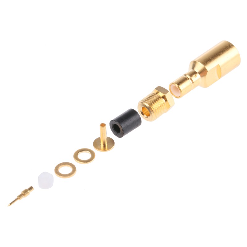 1 pcs - Radiall, jack Cable Mount SMB Connector, 50Ω, Clamp Termination, Straight Body