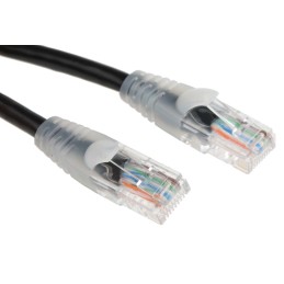 1 pcs - RS PRO Cat5e Male RJ45 to Male RJ45 Ethernet Cable, U/UTP, Black PVC Sheath, 0.5m