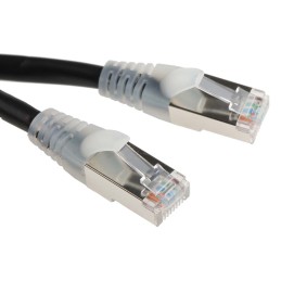 1 pcs - RS PRO Cat5e Male RJ45 to Male RJ45 Ethernet Cable, F/UTP, Black PVC Sheath, 1m