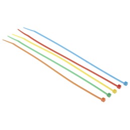 1 Bag of 250 - RS PRO Cable Tie, 203mm x 2.5 mm, Assorted Nylon, Pk-250
