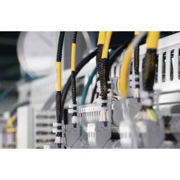 1 Reel of 5 M - HellermannTyton Expandable Braided PET Black Cable Sleeve, 10mm Diameter, 5m Length