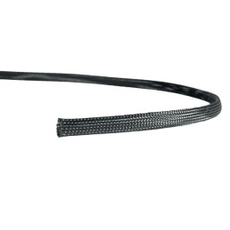 1 Reel of 5 M - HellermannTyton Expandable Braided PET Black Cable Sleeve, 10mm Diameter, 5m Length