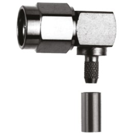 1 pcs - Telegartner, Plug Cable Mount SMA Connector, 50Ω, Crimp Termination, Right Angle Body