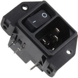 1 pcs - Schurter C14 Right Angle Panel Mount, PCB Mount IEC Connector Male, 11A, 250 V