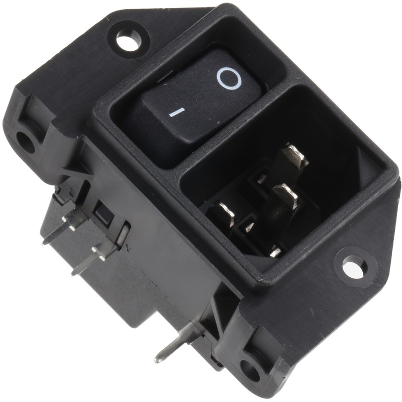 1 pcs - Schurter C14 Right Angle Panel Mount, PCB Mount IEC Connector Male, 11A, 250 V