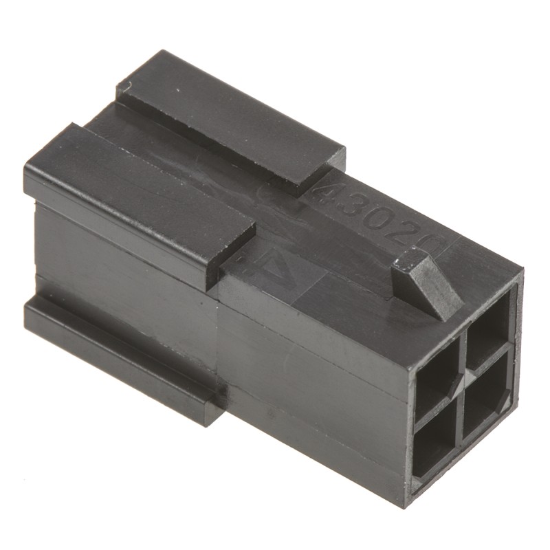 5 pcs - Molex, Micro-Fit 3.0 Plug Connector Housing, 3mm Pitch, 4 Way, 2 Row