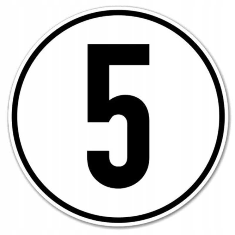 Sticker speed limit 5km sign 12 cm wide