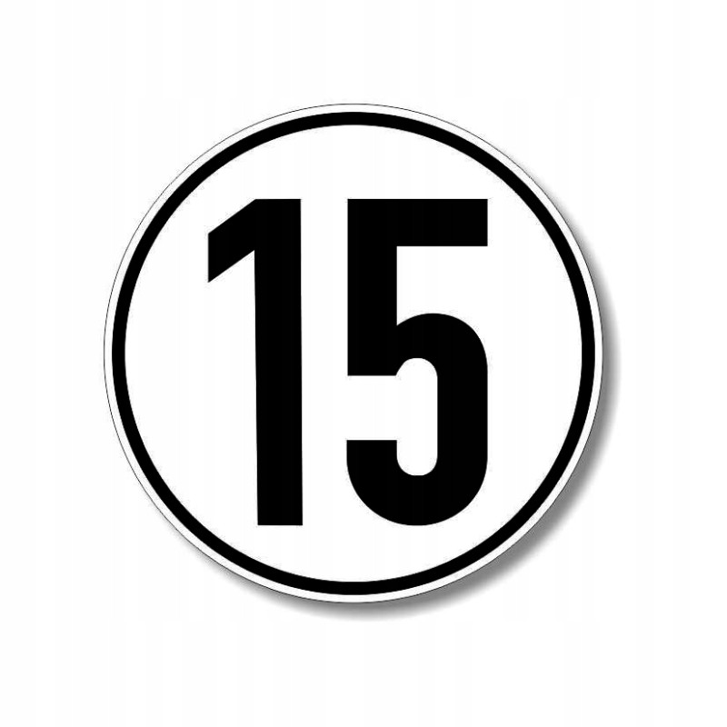 Sticker speed limit 15km sign sr12 cm