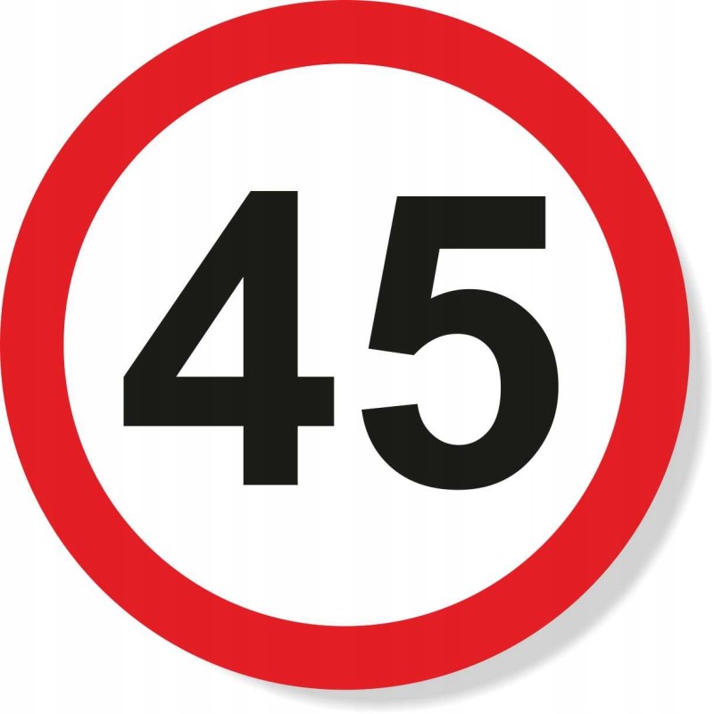 Sticker speed limit 45km sign sr12 cm