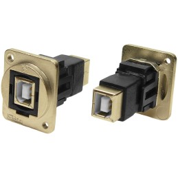 1 pcs - RS PRO Straight, Panel Mount, Socket to Socket Type B to B 2.0 USB Connector