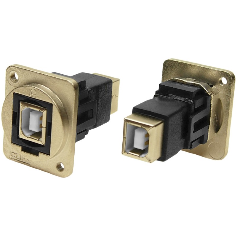 1 pcs - RS PRO Straight, Panel Mount, Socket to Socket Type B to B 2.0 USB Connector