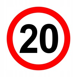 Sticker speed limit 20km sign sr16 cm