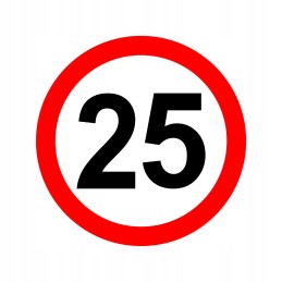 Sticker speed limit 25km sign 16 cm