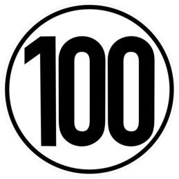 Sticker speed limit 100km sign sr16 cm