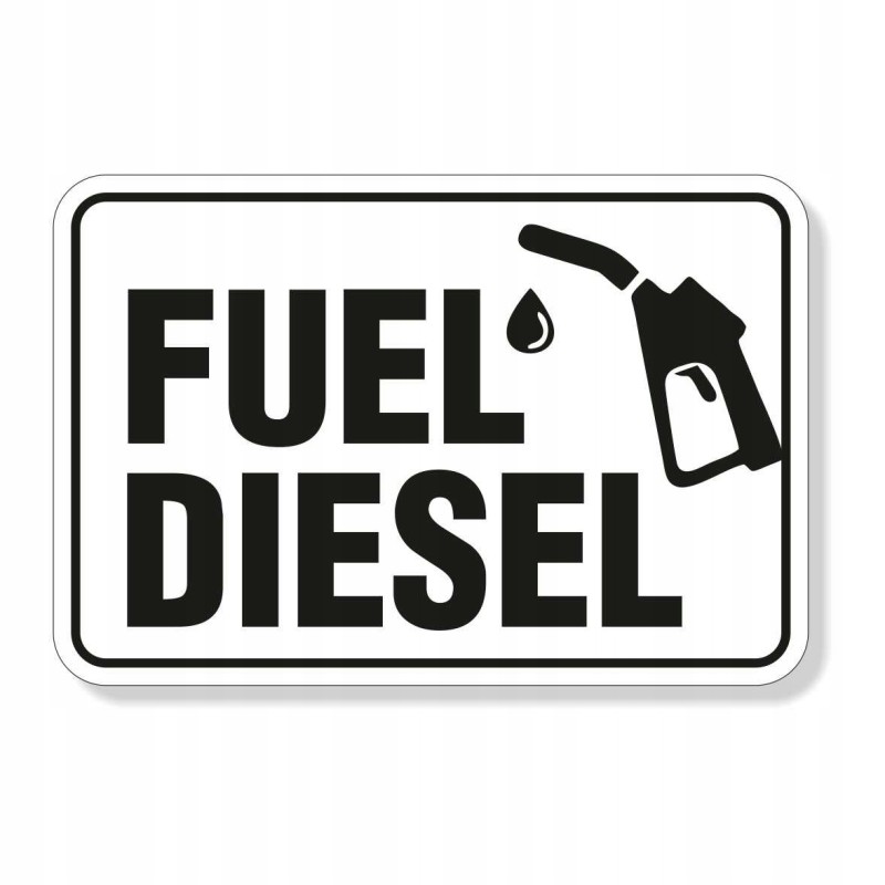 Fuel marking sticker: fuel diesel oil on