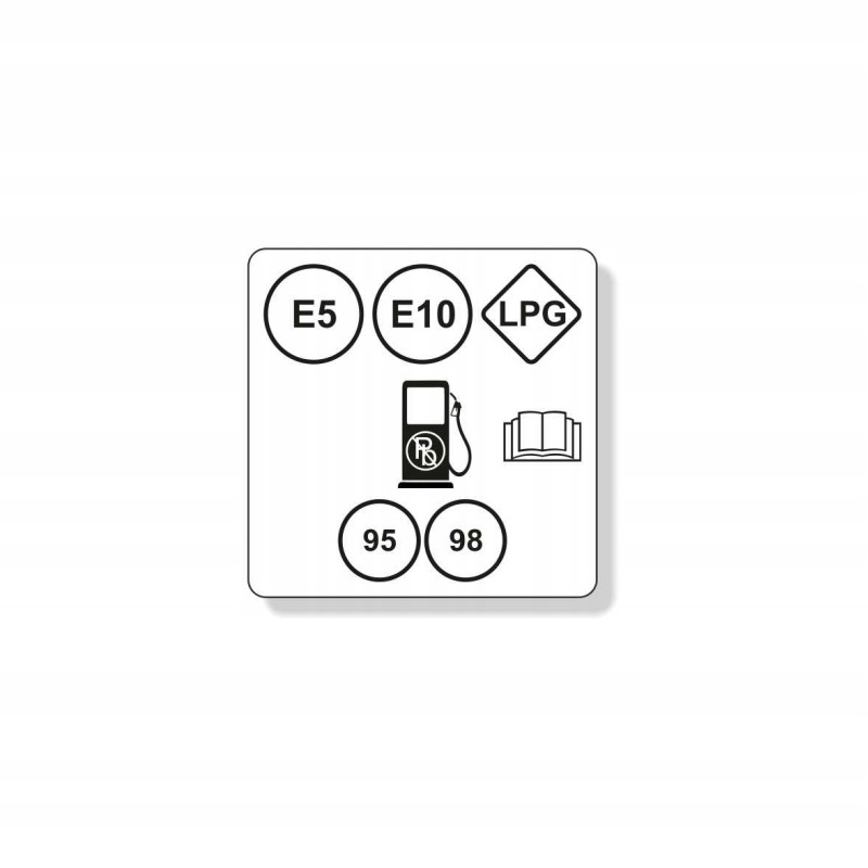 Fuel marking sticker: petrol e5 e10 lpg