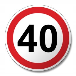 Speed limit 40 km, truck marking 16 cm