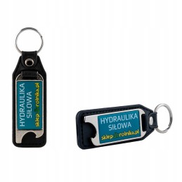 Leather metal opener with the farmer's shop logo