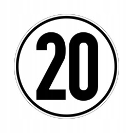 Sticker speed limit 20km sign sr20 cm