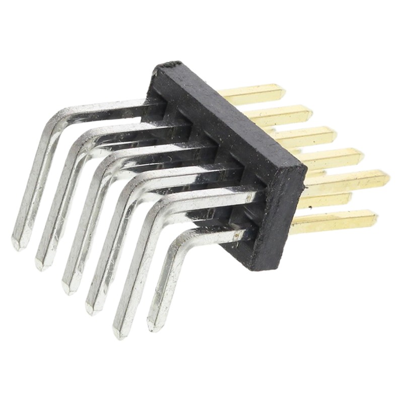 1 pcs - HARWIN Archer M50 Series Right Angle Through Hole Pin Header, 10 Contact(s), 1.27mm Pitch, 2 Row(s), Unshrouded