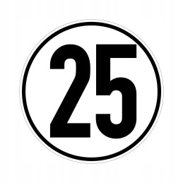 Sticker speed limit 25km sign sr20 cm