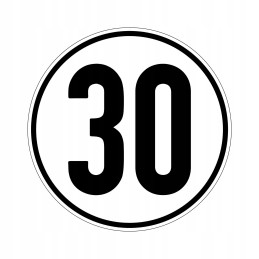 Sticker speed limit 30km sign diameter 20 cm