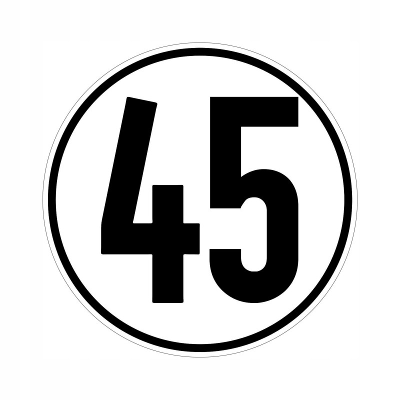 Sticker speed limit 45km sign diameter 20 cm