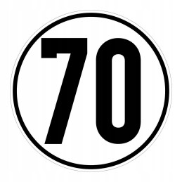 Sticker speed limit 70 km sign diameter 20 cm