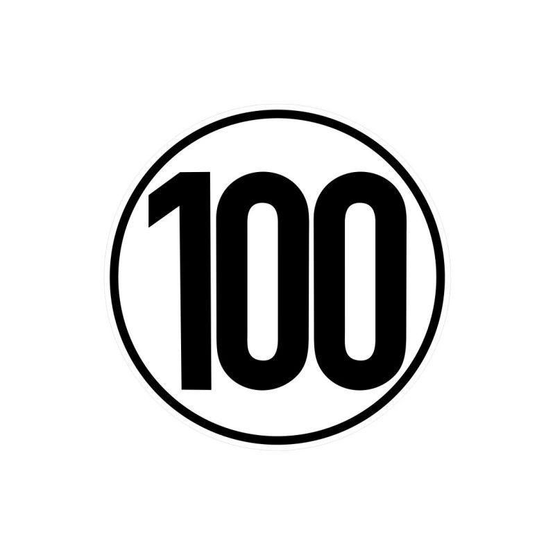 Sticker speed limit 100 km sign sr20 cm
