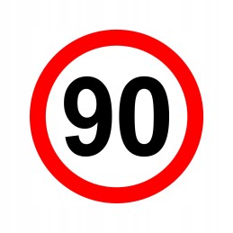 Sticker speed limit 90km sign diameter 20 cm