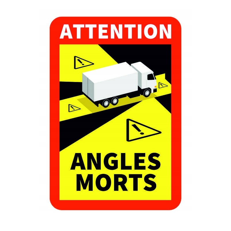 Angles morts blind spot sticker for a truck