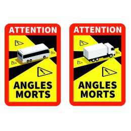 Angles morts blind spot sticker for a truck