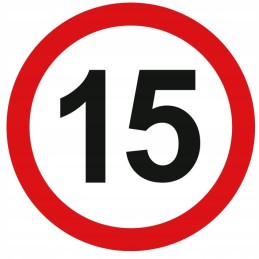 Sticker speed limit 15km sign diameter 12cm
