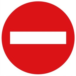 Sticker sign no entry, no driving, size 16 cm
