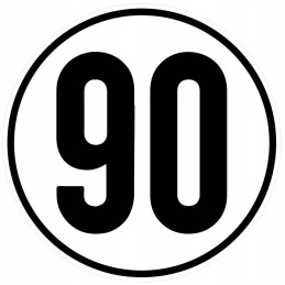 Sticker speed limit 90 km sign diameter 12 cm