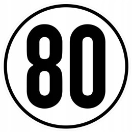 Sticker speed limit 80km sign diameter 12cm