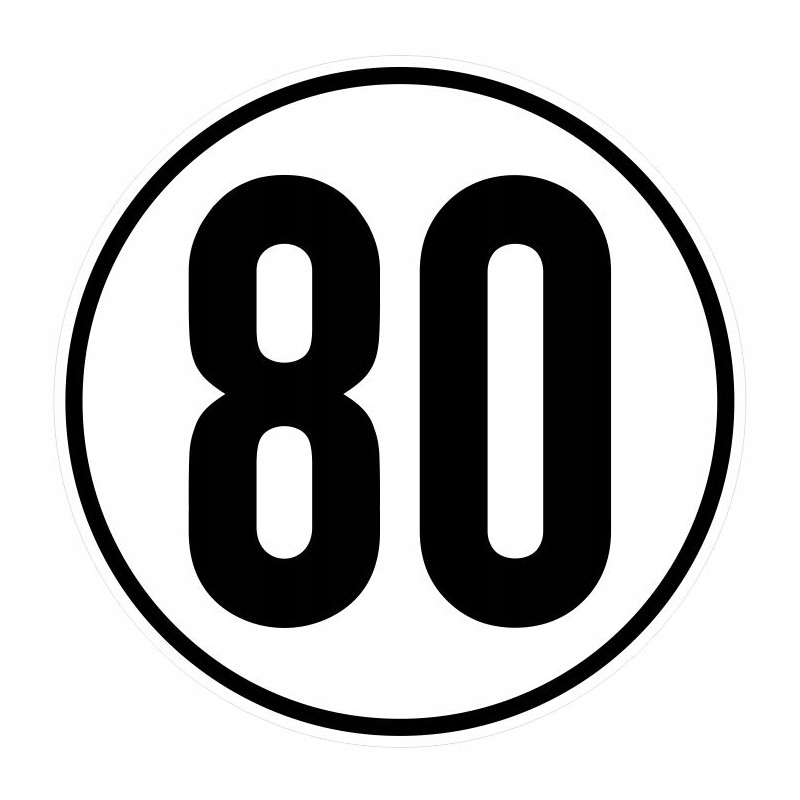 Sticker speed limit 80km sign diameter 12cm