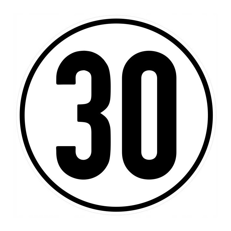 Sticker speed limit 30km sign diameter 12cm