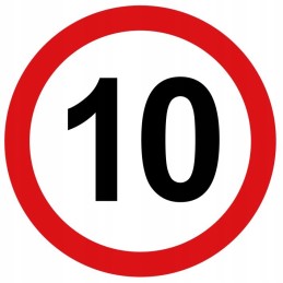 Sticker speed limit 10km sign diameter 16cm