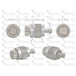 The starter coupling assembly with the mf3 reducer has