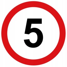 Sticker speed limit 5km sign diameter 20 cm