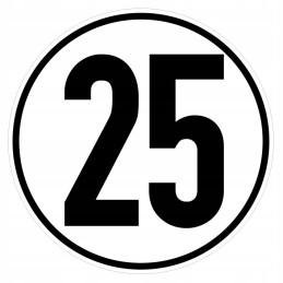 Sticker speed limit 25 km sign diameter 16 cm